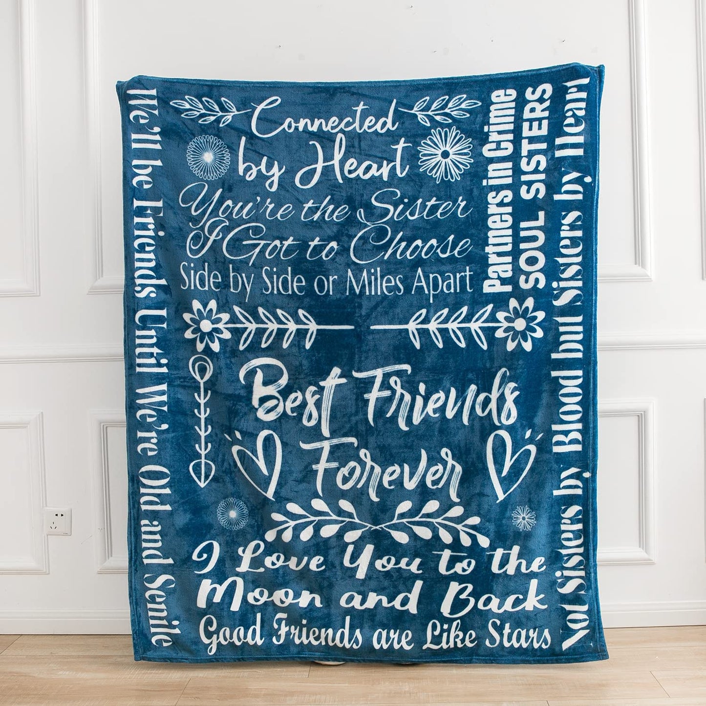 Best Friend Fleece Blanket Throw 50" X 60" - Best friend birthday gifts for women