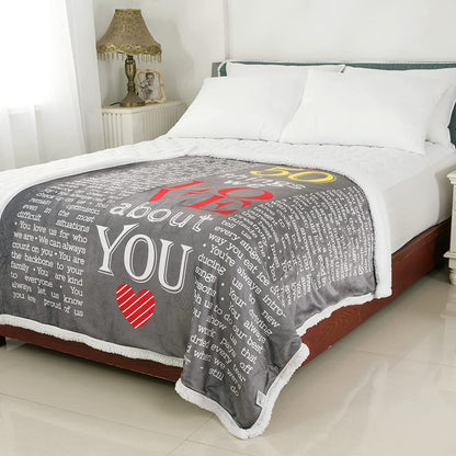 40th, 50th, 60th, 70th Years Throw Blanket with Loving Messages