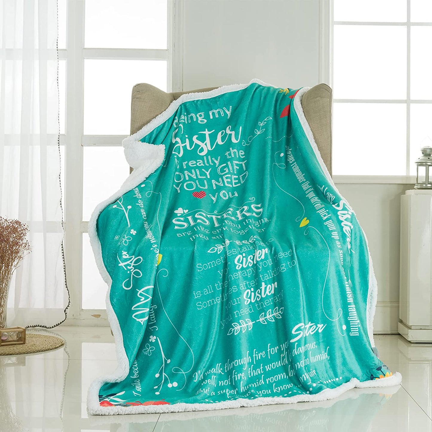 Funny Sister Blanket Birthday Gifts | Snuggly Soft Fleece Blanket 50" X 60"