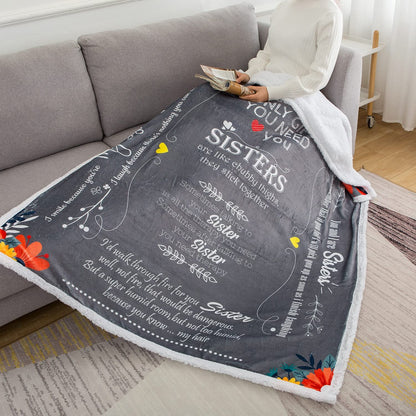 Funny Sister Blanket Birthday Gifts | Snuggly Soft Fleece Blanket 50" X 60"
