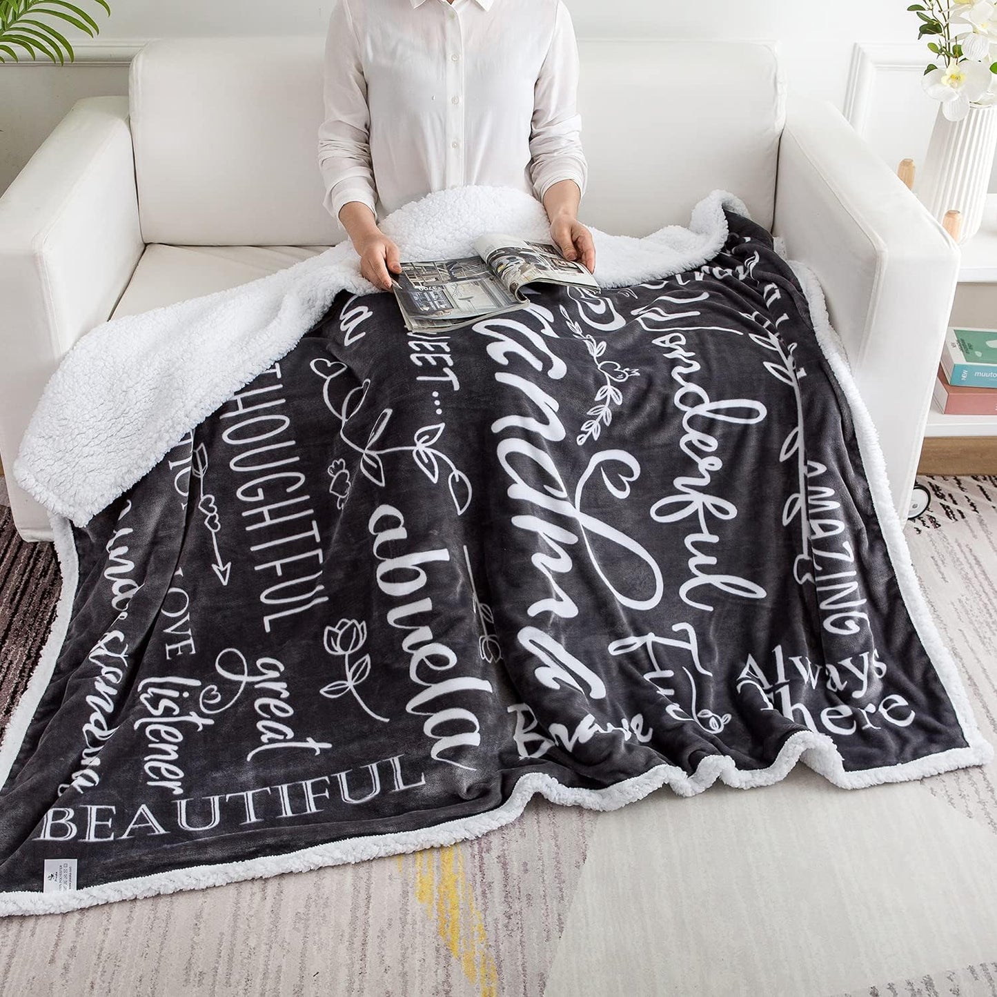 Wonderful Grandma Blanket: Inspiring Words Printed for You