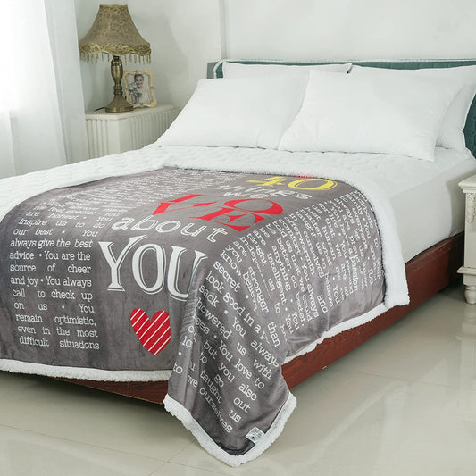 40th, 50th, 60th, 70th Years Throw Blanket with Loving Messages