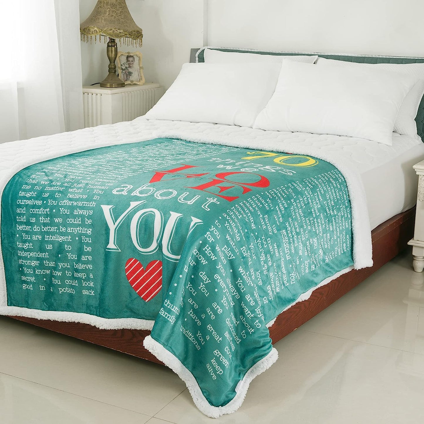 40th, 50th, 60th, 70th Years Throw Blanket with Loving Messages