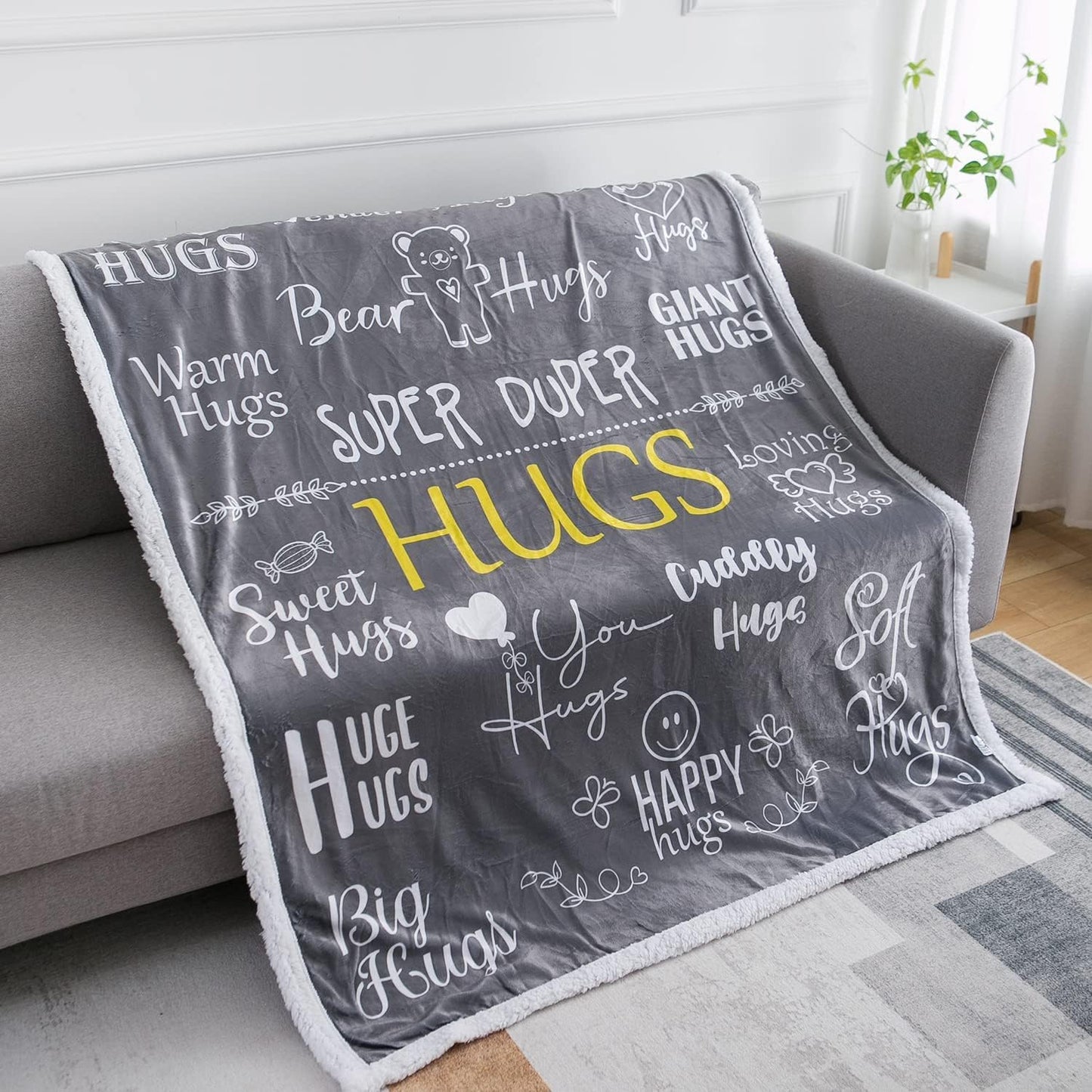 Hug Blanket Throw - Snuggly Soft Fleece Blanket Gift for Loved One
