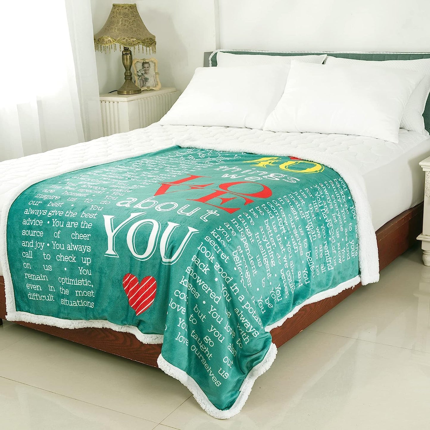 40th, 50th, 60th, 70th Years Throw Blanket with Loving Messages