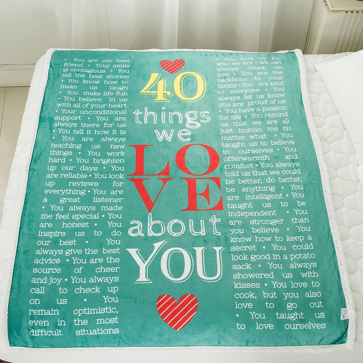40th, 50th, 60th, 70th Years Throw Blanket with Loving Messages