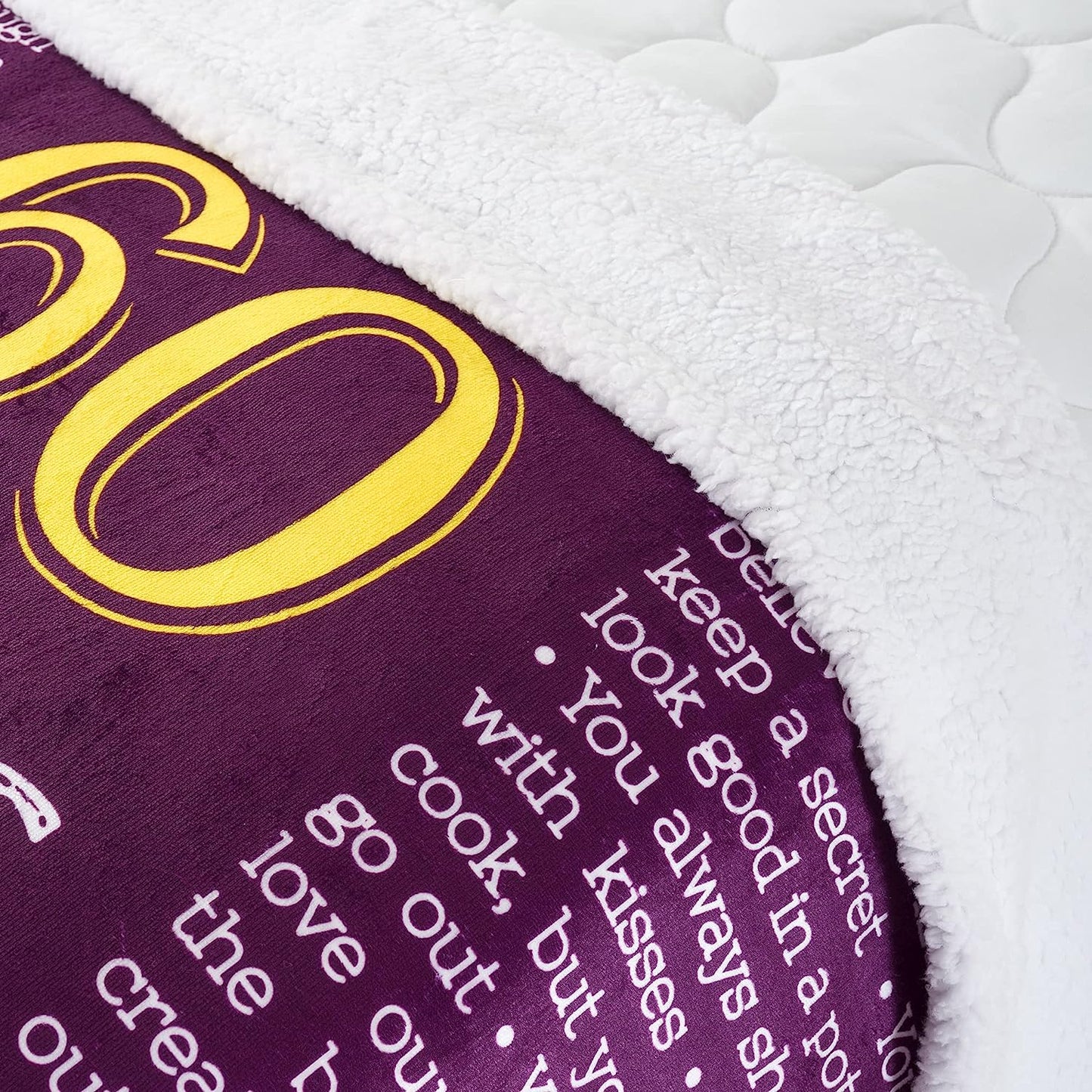 40th, 50th, 60th, 70th Years Throw Blanket with Loving Messages