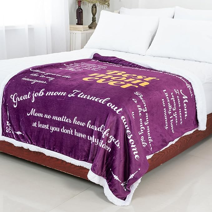 Best Mom Ever Blanket, Mother's Day Birthday Gift, Picture Fram Style