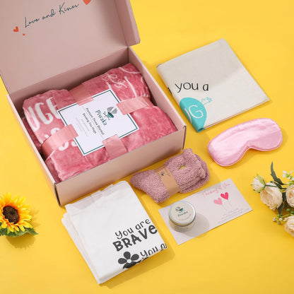 Sending a Hug Gift Box - Relaxing & Inspirational Self Care Basket - Sympathy, Encouragement, and Get Well Soon Gift for Women, Thoughtful Care Package for Her